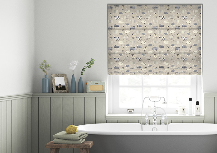 Baa Baa, Charcoal - Roman Blind - Image 3